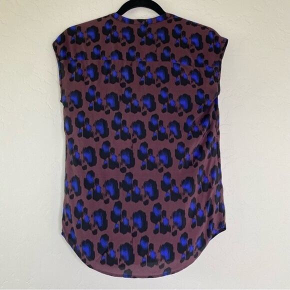 J Crew Brown 100% Silk Cheetah Print Hidden Buttons Blouse 0 - Picture 8 of 9
